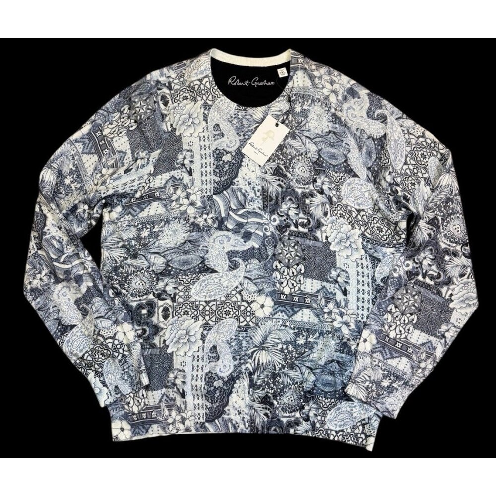 Robert Graham Size 2XL Valtos Crewneck Lightweight Linen Bland Sweater NEW